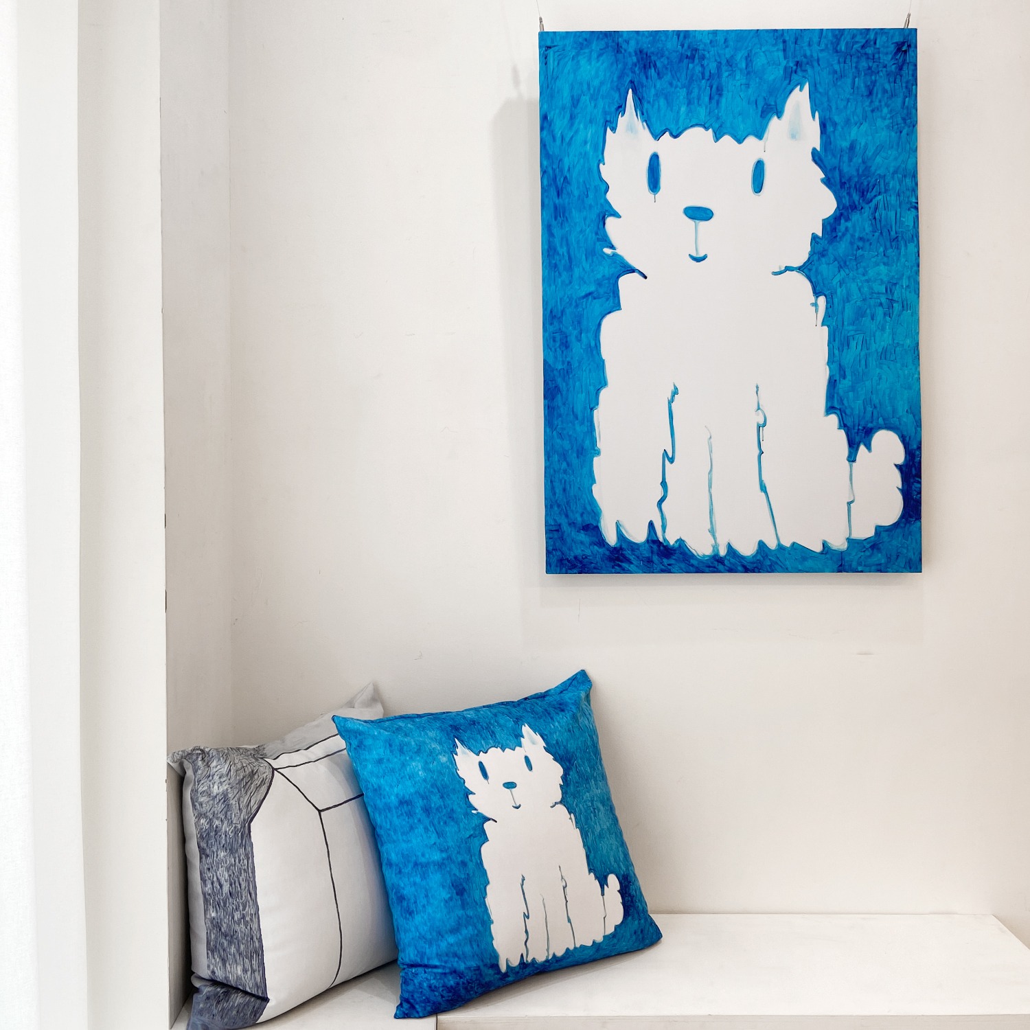 [a.o.b] Sky dog , cloud cat blue artwork (M)