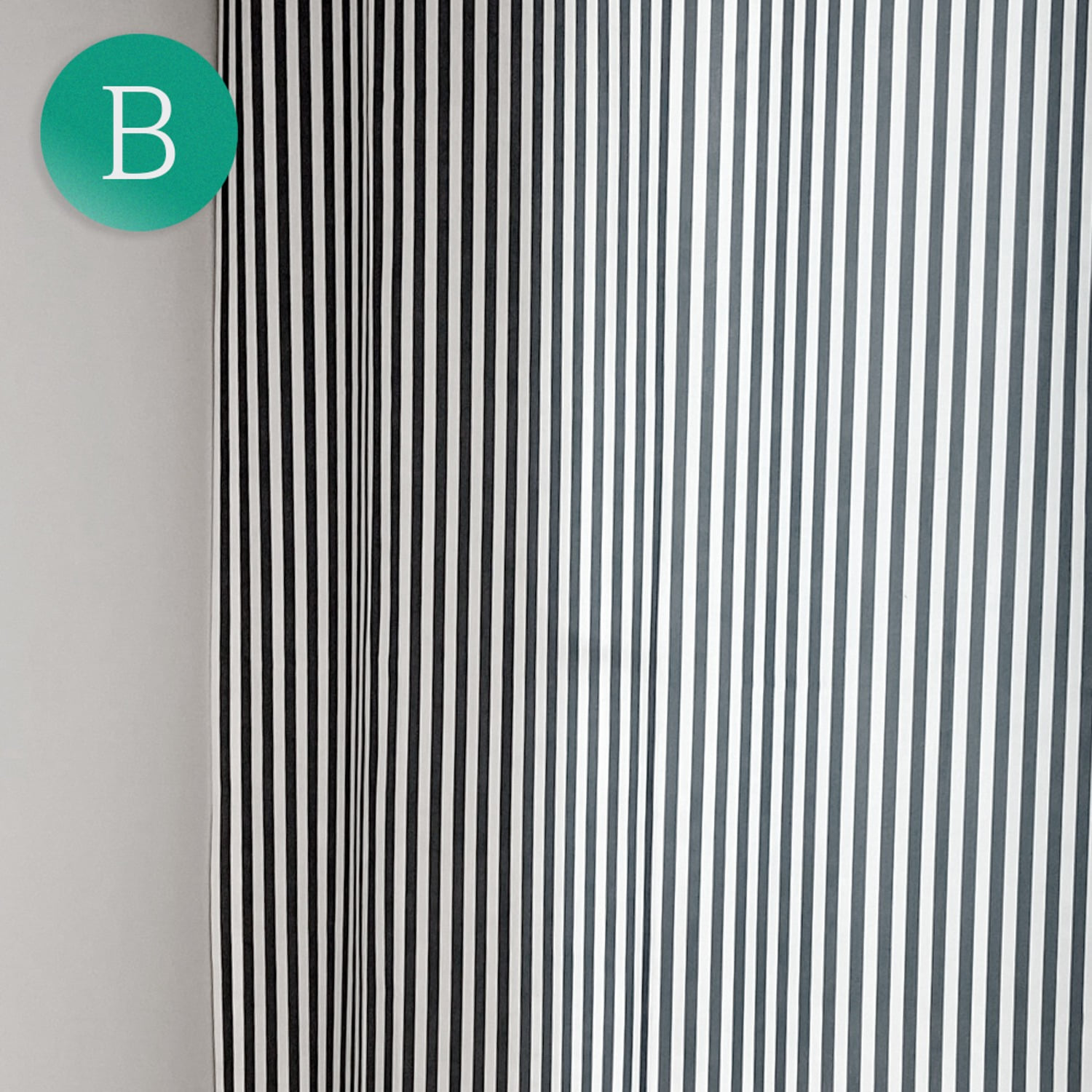 [B품세일]  Stripe small gray Curtain